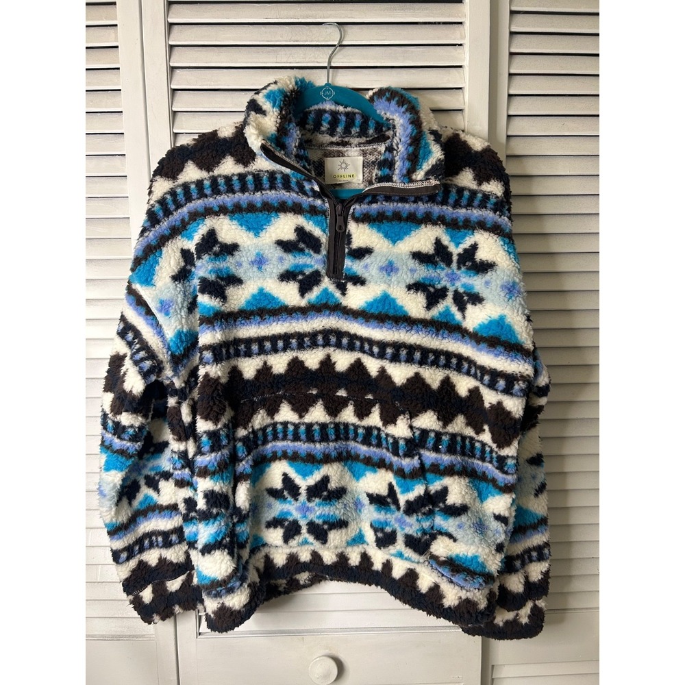 Offline by Aerie Quarter Zip Fleece Pullover Size M